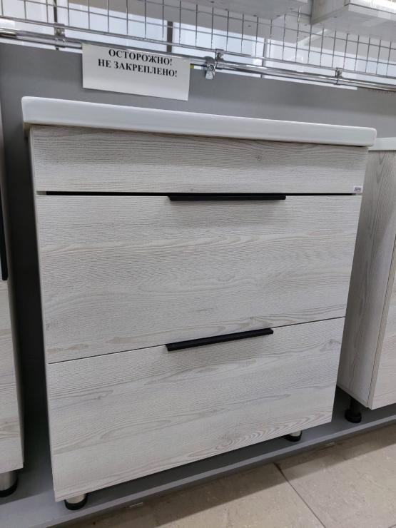 Тумба напольная,2 ящика, 700, коллекция(Кира,НМ-М41, Сосна Лофт Белая, НД)