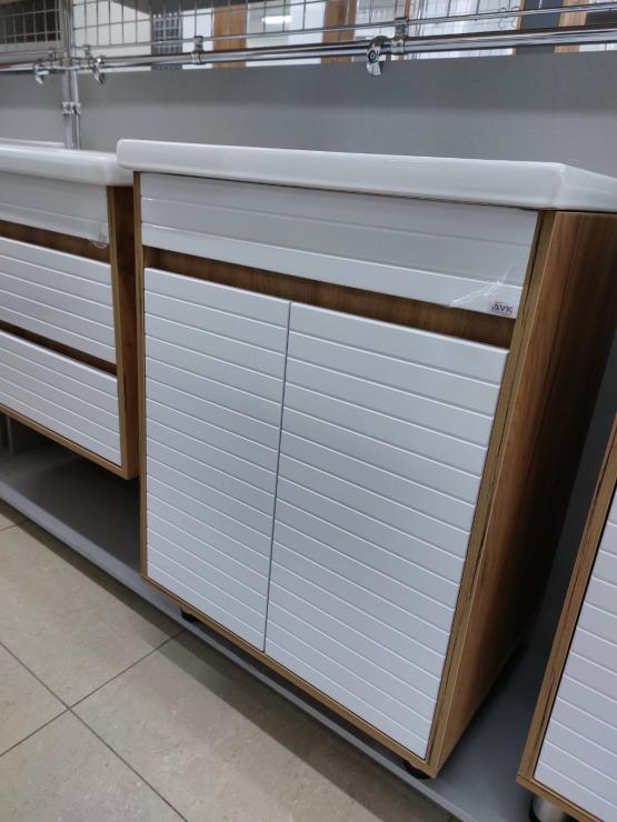 Тумба Напольная,2 двери,600, коллекция (Леона,HM-M41, Дуб Крафт Золотой, Молочныйглянец)