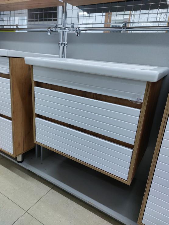 Тумба невесная,2 ящика,700,коллекция(Леона 2,0, Cersanit Como Основной,дуб крафт,золотой, молочныйглянец)