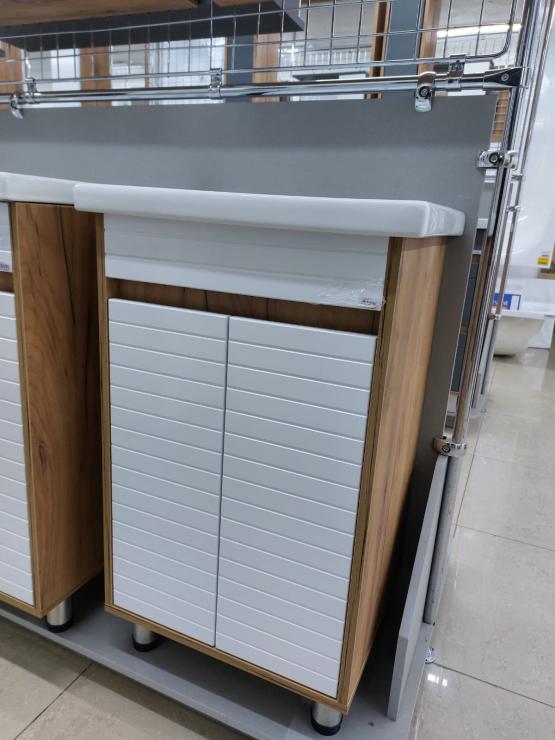 Тумба напольная,2 двери, 500,коллекция(Леона2,0,Cersanit Como,дуб крафт золотой, молочный глянец)